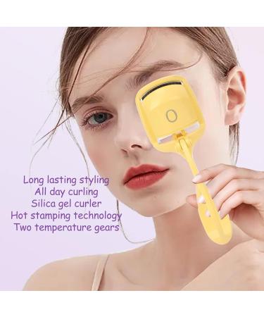 Heated Eyelash Curler USB Rechargeable Electric Eyelash Curler with 2 Temperature Modes 65 C and 85 Type C Recharging 230mAh Battery 230mA-300mA (Yellow) - Buy Online on GoSupps.com