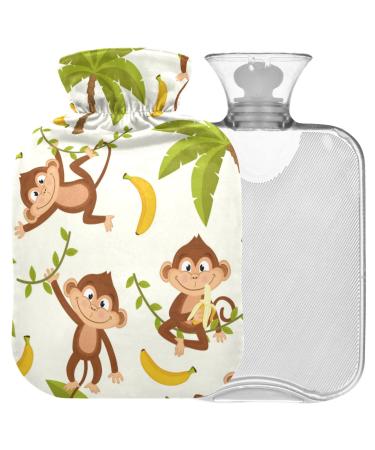 Naanle monkey palm heat bottle with cover transparent hot water bottle 2l large hot hot water bottle for bed hand feet warmer pain relief heat and cold therapy