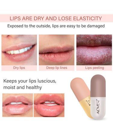 Natural Lip Plumper Gloss Set - Day and Night Clear Lip Plumping Gloss for Voluminous Lips | Shop Internationally - Buy Online on GoSupps.com