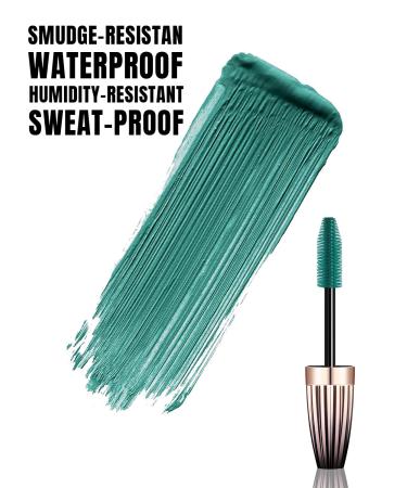 Naseny Waterproof Green Mascara - Lengthening & Thickening Formula for 5X Longer Lashes - Hypoallergenic & Smudge-Proof Mascara for Long-Lasting Colored Eyelashes - Buy Online on GoSupps.com