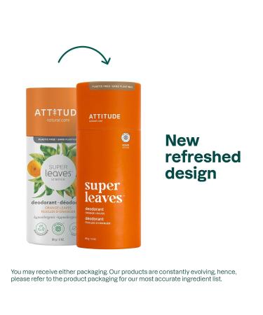 ATTITUDE Plastic-Free Deodorant EWG Verified Aluminum Free Vegan Naturally Sourced Body Deodorants for Women & Men Dermatologically Tested Orange Leaves 3 Ounces (Pack of 6) Orange leaves 3 Ounce (Pack of 6) - Buy Online on GoSupps.com