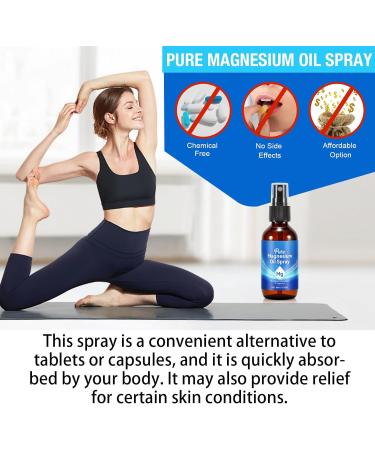 Pure Magnesium Oil Spray Topical Spray-Made with Concentrated Pure Magnesium Chloride Oil 4 fl oz 2 Fl Oz (Pack of 2) - Buy Online on GoSupps.com