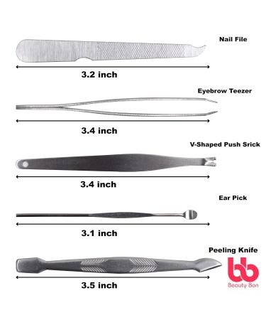 10 Piece Stainless Steel Manicure Pedicure Set with Cuticle Remover in Portable Case - Buy Online on GoSupps.com