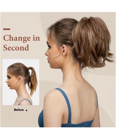 Ponytail Extensions Fake Blonde Hair False Pigtail for Women Synthetic Claw Clip In Ponytail Hair Extensions Diy Hairpiece Hair Bun for Women(1B 171T60) - Buy Online on GoSupps.com
