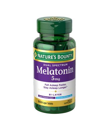 Nature's Bounty Dual Spectrum Melatonin 5 mg 60 Bi-Layer Tablets