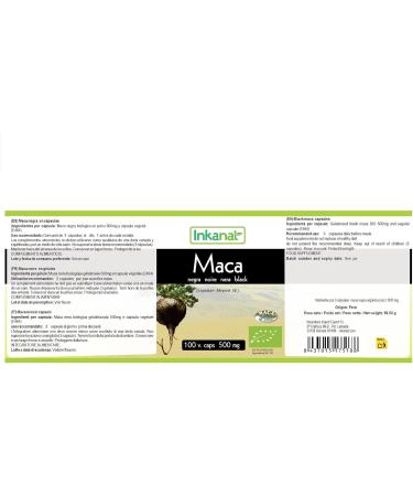 BioMaca Black 500 mg 100 vegetable capsules INKANAT Energy Vitality and Hormone Balance - Buy Online on GoSupps.com