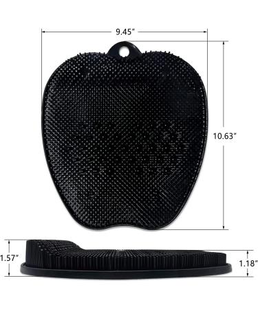 Silicone Shower Foot Scrubber Mat | Non-Slip with Suction Cups | Black Silicone Foot Brush for Dead Skin Removal and Massage - Buy Online on GoSupps.com