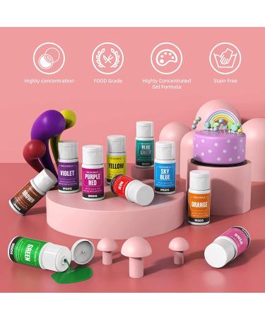 Cherrysea 12 Color Gel Food Coloring Set - Vibrant Tasteless Edible Dye for Cake Decorating & Baking - 0.7 Ounce Bottles (Pack of 12) - Buy Online on GoSupps.com