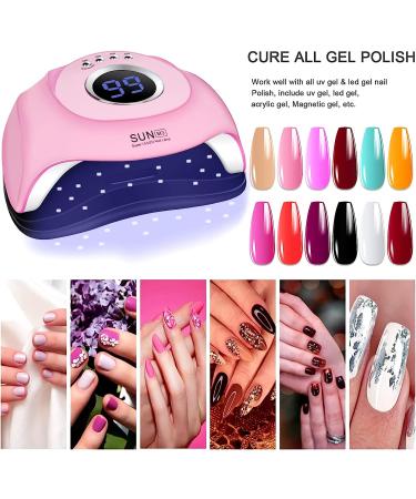 AoxuYLZ 180W UV LED Nail Lamp with 45 Lamp Beads, 4 Timer Settings & LCD Touch Display - Auto Sensor, Professional UV Nail Dryer for Gel Polish - Buy Online on GoSupps.com