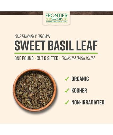 Frontier Co-op Organic Sweet Basil Leaf - 1lb Cut & Sifted for Cooking - Buy Online on GoSupps.com