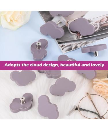 Euioovm Cute Purple Gray Cloud Drawer Buttons for Kids - 6 Pack Cartoon Cabinet Pulls with Screws - Buy Online on GoSupps.com