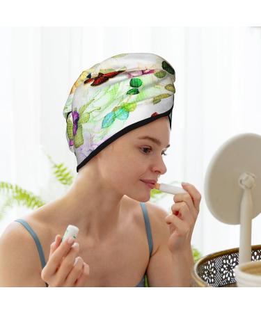 Floral Vintage Hair Towel Wrap - Quick Dry Hair Turban with Button | International Shipping Available - Buy Online on GoSupps.com