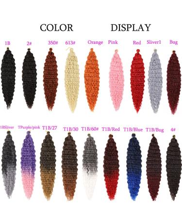 HENSLEELY 18 inch Ocean Wave Crochet Hair | Deep Twist Curly Braiding Extensions | 3 Packs Long Wavy Water Wave Braids | Synthetic Crochet Braid Hair in Burgundy - Buy Online on GoSupps.com