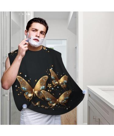 Golden Animal Butterfly Beard Bib | Galaxy Beard Hair Catcher | Non-Stick Grooming Cloth for Shaving & Trimming | Stylish Salon Cape Apron | Perfect Gifts for Men - Buy Online on GoSupps.com
