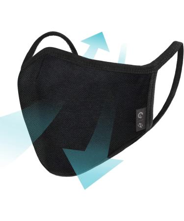 2-Pack Unisex Black Cloth Washable Reusable Cover - 100% Cotton 3 Layer for Outdoor Use - Buy Online on GoSupps.com
