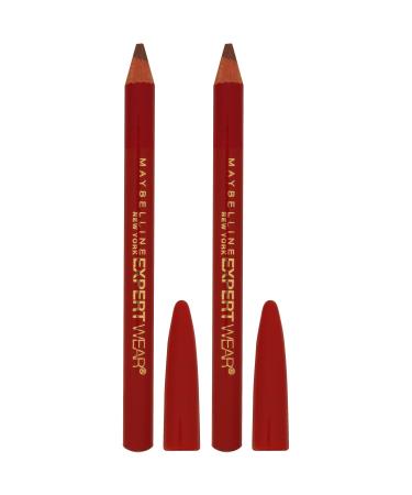 Maybelline Expert Wear Twin Eyebrow Pencils and Eyeliner Pencils - Medium Brown Shade - 0.06 Ounce - 2 Count