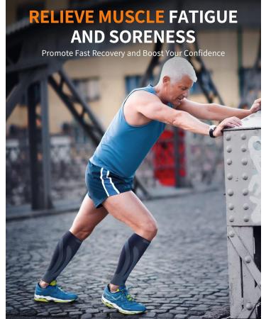 Buy Cambivo Calf Compression Stockings for Men & Women - Supportive Stylish & Ideal for Sports - Dark Blue S-M - Buy Online on GoSupps.com
