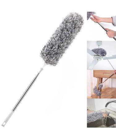 Dust Brush Under Appliance Microfiber Duster with Extension Pole (40 to 55  inches) Bendable, Washable, Extendable Gap Dusters for Sofa Bed Furniture  Bottom - Wet or Dry