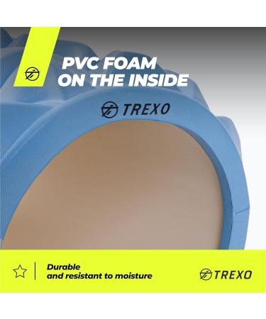 Trexo Foam Roller 33x14 cm Premium Massage Roller for Muscle Relaxation & Rehabilitation Supports Up to 200 kg Ideal for Foam Scooters Blue - Buy Online on GoSupps.com