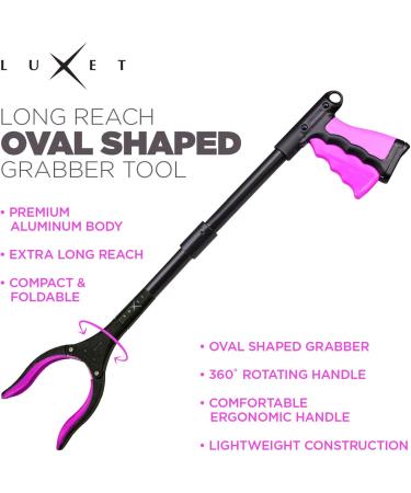 19 Foldable Grabber Reacher Tool with Magnetic Tip - Heavy Duty Trash Picker Claw for Elderly & Wheelchair Users (Pink) - Buy Online on GoSupps.com