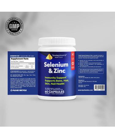 Health Pyramid Selenium & Zinc Supplement for Nail Growth, Bone, Skin & Hair Health - 60 Capsules - Buy Online on GoSupps.com
