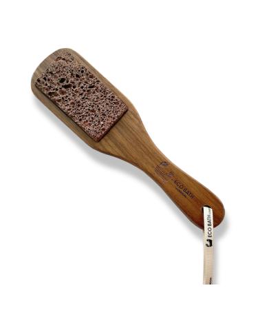 Eco Bath Londo Walnut Wood Pumice Foot File - Luxury Double Sided Pumice Stone Pedicure Tool for Feet Natural Exfoliating Foot Scrubber Dead Hard Skin and Callus Removal