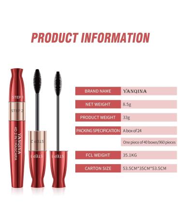 4D Silk Fiber Lash Mascara Black - Waterproof, Natural All Day Volume & Length (2PCS) - Buy Online on GoSupps.com