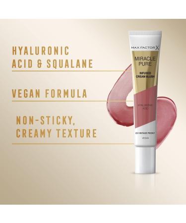 Max Factor Miracle Pure Moisturising Cream Blush 03 Vintage Peony - Long-lasting Radiant Flush - Buy Online on GoSupps.com