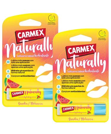 Carmex Naturally Aunguria Moisturizing Lip Balm 2 Units