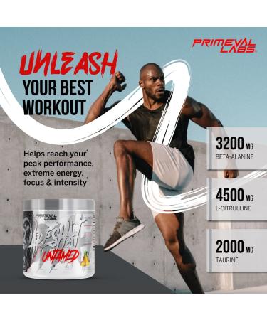 Primeval Labs Ape Untamed Pre Workout Energy Drink Powder - Mango Pineapple Flavor | Nitric Oxide Booster with L-Citrulline & Beta Alanine | Enhanced Pump & Focus - 40 Servings - Buy Online on GoSupps.com