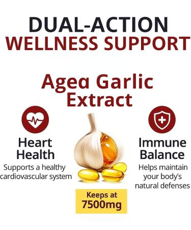 Aged Garlic Extract 300 Count 7500mg Odorless Organic Garlic Supplement for Heart & Immune Support Vegetarian Non-GMO All-Natural Softgels 2-Year Matured for Antioxidant Wellness (1) - Buy Online on GoSupps.com