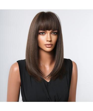 Buy Testar Dark Brown Wigs for Black Women | Medium-Length Bob & Thick Pony - Heat-Resistant Synthetic Hair for Daily Use - Buy Online on GoSupps.com