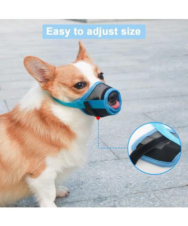 Mayerzon Adjustable Dog Muzzle - Breathable Airline Approved for Small Medium & Large Dogs - Blue XL | Bite Bark & Chew Control - Buy Online on GoSupps.com