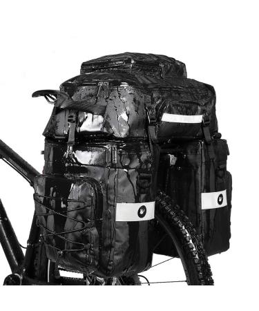 Rhinowalk Bike Bag Bike Pannier Bag Set, for Bicycle Cargo Rack Saddle Bag Shoulder Bag Laptop Pannier Rack Bicycle Bag Professional Cycling Accessories 3 in 1-Black