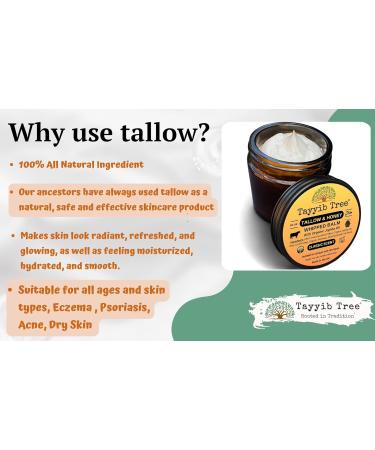 Tallow & Honey Balm - Intense Relief for Acne Eczema Psoriasis Dry Skin - with Grass-fed Tallow Raw Honey & Organic Jojoba Oil - 60ml (Classic Unisex) - Buy Online on GoSupps.com