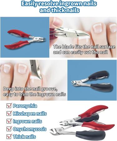 10Pcs Heavy Duty Stainless Steel Toenail Clippers for Thick & Ingrown Nails - Professional Pedicure Tool for Men, Women, Seniors - Buy Online on GoSupps.com