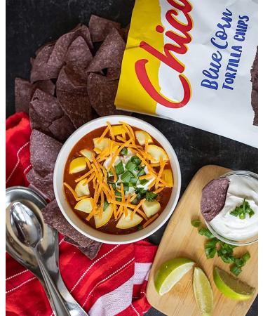 Chicas Blue Corn Tortilla Chips - Lightly Seasoned with Sea Salt - Gluten Free, Vegan, Non-GMO - 7.5 oz (Pack of 6) - Perfect for Dips, Spreads & More - Buy Online on GoSupps.com