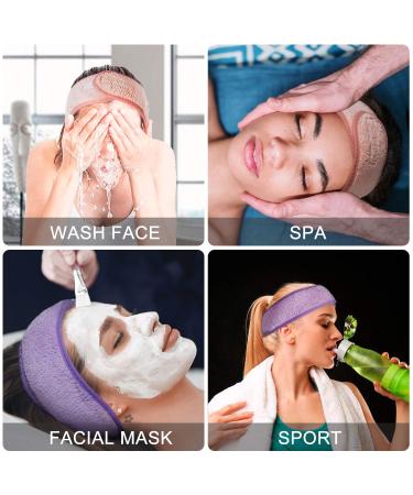 3 Pcs Spa Facial Headband Set - Adjustable Makeup Head Wrap for Sport, Face Wash, Shower - Sweat Hair Towel with Magic Tape - Buy Online on GoSupps.com