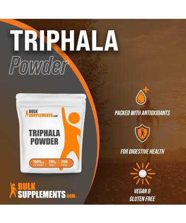 Triphala Powder 1000mg - Herbal Supplement with Amalaki, Bibhitaki & Haritaki - 250g (8.8 oz) - BulkSupplements - Buy Online on GoSupps.com
