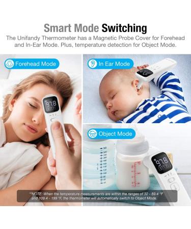Unifandy 3-in-1 Infrared Thermometer: Ear & Forehead Digital Thermometer for Kids & Adults - Fast & Accurate! - Buy Online on GoSupps.com