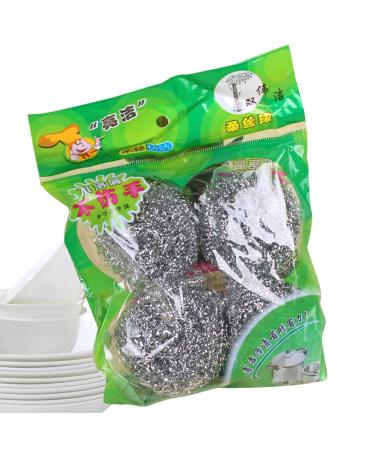 Scrubber Ball Scrubbing Sponges Steel Sponges Scrubbers Dishwashing Scrubber Pads Dish Washing Scrubber for Pot Pan Dish Wash Cleaning for Removing Rust Dirty Cookware