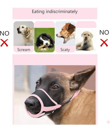 Heele Nylon Dog Muzzle - Adjustable Breathable & Safe for Small/Medium Dogs | Prevent Biting Chewing & Barking (Pink S) - Buy Online on GoSupps.com