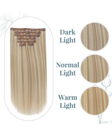 Runature Ash Blonde & Platinum Blonde Clip-In Real Hair Extensions | 18 Inch 120g - Premium 7PC Set #18P60 - Buy Online on GoSupps.com