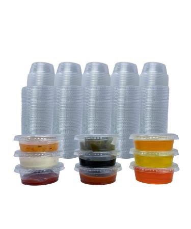 Reli. Condiment Cups with Lids, 1.5 oz (250 Sets) Jello Shot Cups/Plastic Disposable Portion Cups (1 oz - 1.5 oz Capacity) Portion/Souffle Cups 1 oz for Condiment Sauce