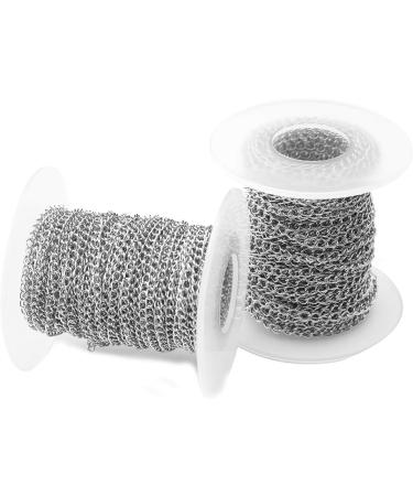 Tiparts 33FT Stainless Steel Cable Chains - 20 Lobster Clasps & 50 Jump Rings - Silver 3mm - DIY Jewelry Making Kit - Buy Online on GoSupps.com