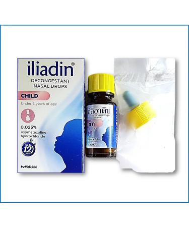 Iliadin Pediatric Nasal Decongestant 0.025% Drops - 0.34 oz | Relief for Children Under 6 - Common Cold, Sinusitis, Syringitis - Buy Online on GoSupps.com