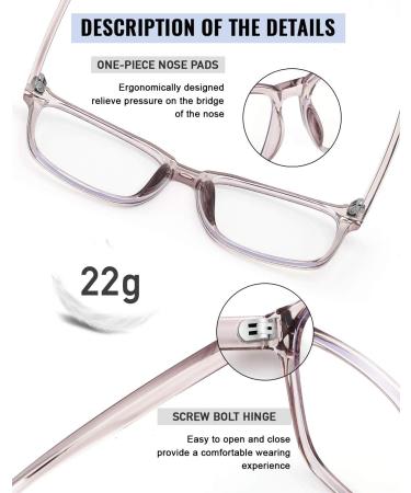 PANNER Blue Light Blocking Glasses Oversized Square Computer Glasses Anti Blue Light for Women Men Light Purple - Buy Online on GoSupps.com