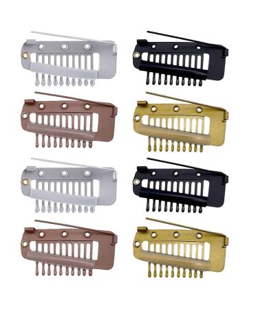 Chunni Clips with Safety Invisibility Pin Comb Wig Clips 10 Teeth Small Snap Comb Wig Clips for Hair Extensions and fixed Dupatta Muslim Hijab Tikka
