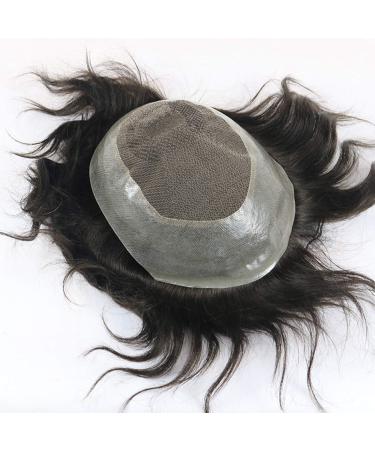 100% Human Hair Wigs for Men - Remy Hair Replacement 8x10 Fine Mono Toupet with Thin Skin Perimeter (#1B) - Buy Online on GoSupps.com