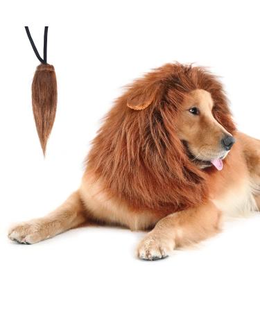 CPPSLEE Lion Mane for Dog Costumes, Dog Lion Mane, Realistic Lion Wig for Medium to Large Sized Dogs, Large Dog Halloween Costumes, lion mane for dog, Halloween Costumes for Dogs (Dark Brown) - Buy Online on GoSupps.com
